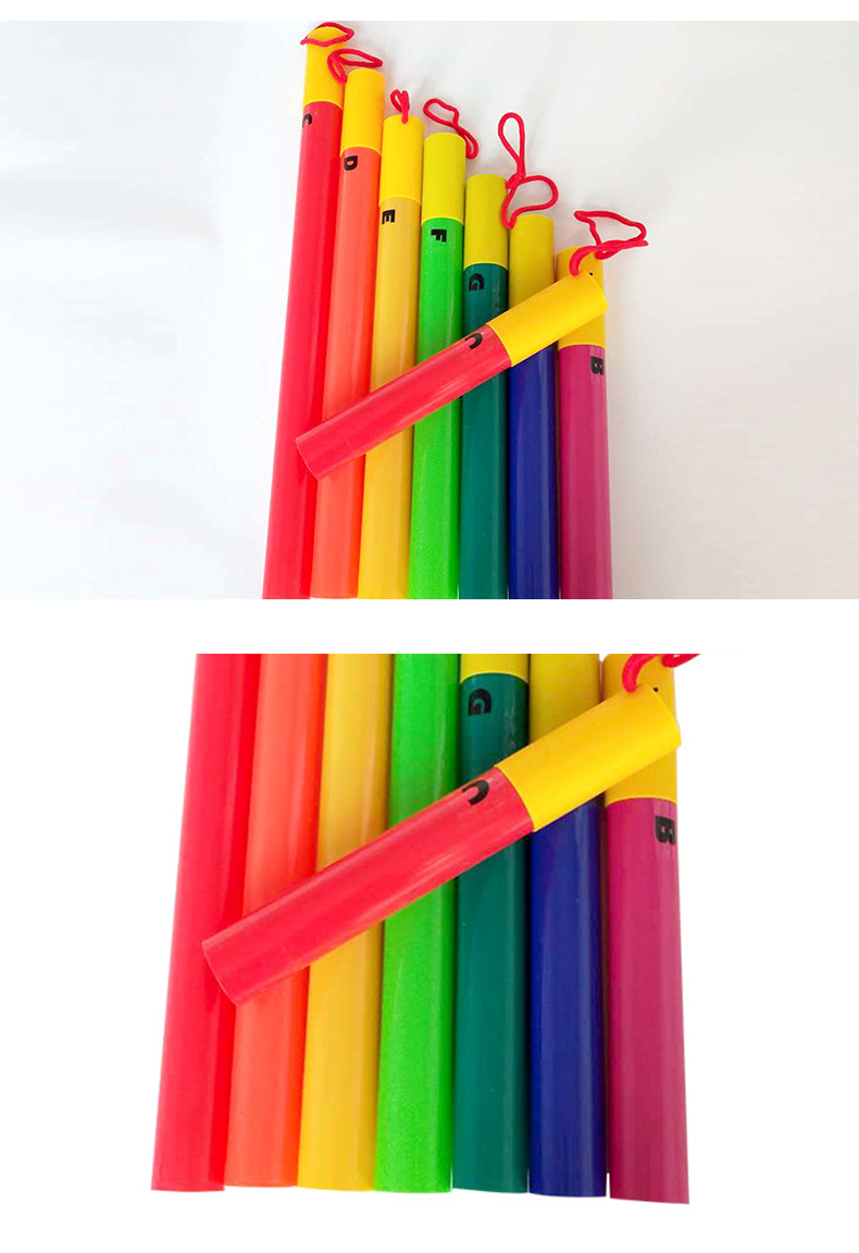 奥尔夫打击乐器 彩色八音音桶 塑料八音响筒 教学玩具