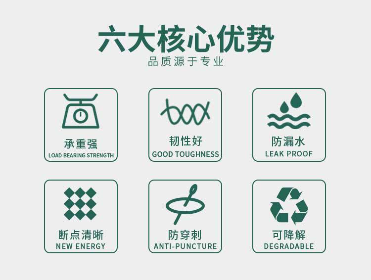 可降解垃圾分类垃圾袋四色环保图案定制家用日用品喷码干湿塑料袋