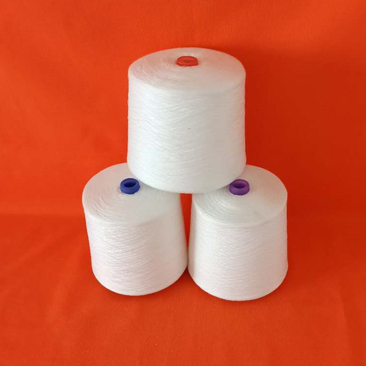 再生涤缝纫线202203阻燃再生涤纶纱12支16支再生涤棉混纺纱