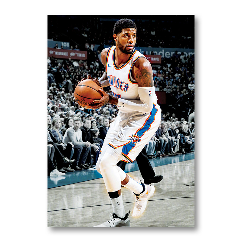 a1634保罗乔治02白色牛皮纸体育海报室内酒吧咖啡馆装饰画