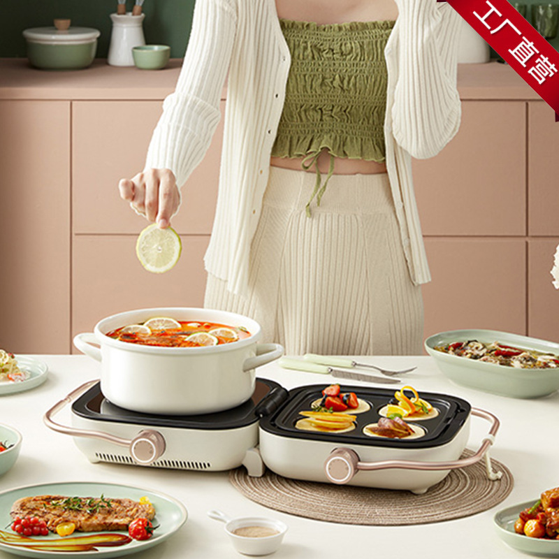 韩国bokuk伯可福多功能料理锅家用涮烤肉电火锅烧烤炉蒸煮炒一体