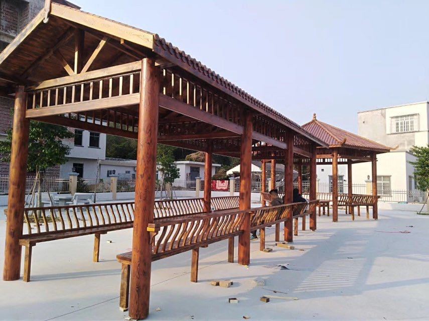 防腐木葡萄架连廊通道阳光房山樟菠萝格柚木户外木定制中山厂家