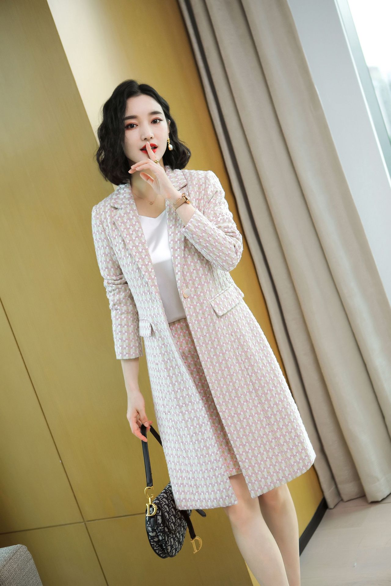 中长款西装外套女冬季韩版休闲职业套装时尚风衣高档工作服正装潮