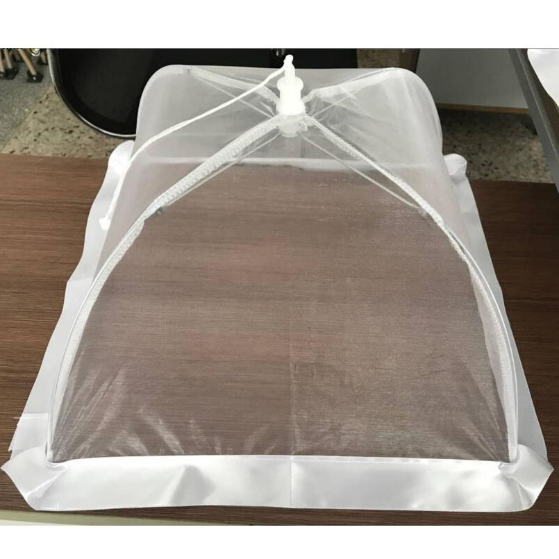可折叠方形欧根纱家用食物罩 珍珠纱食品罩高质量餐桌防蝇罩 大号