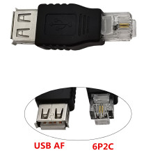 USB A母转电话转接头 6P2C RJ11接口