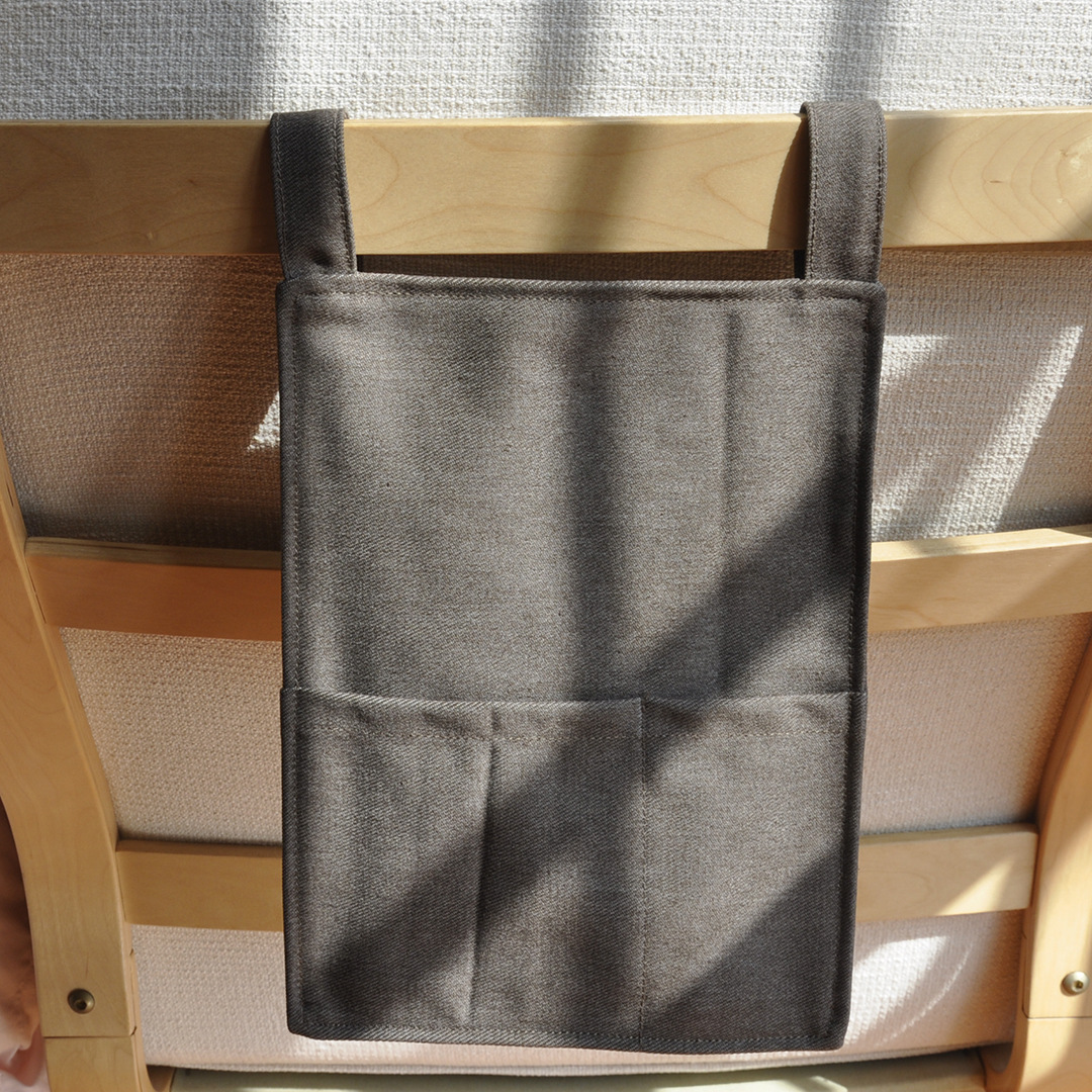 学生宿舍床铺栏杆收纳袋手机整理袋挂袋帆布布艺防尘袋