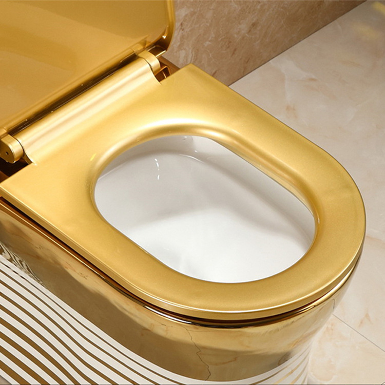 金色马桶土豪金坐便器电镀金色座便器黄金色抽水马桶静音节水坐厕