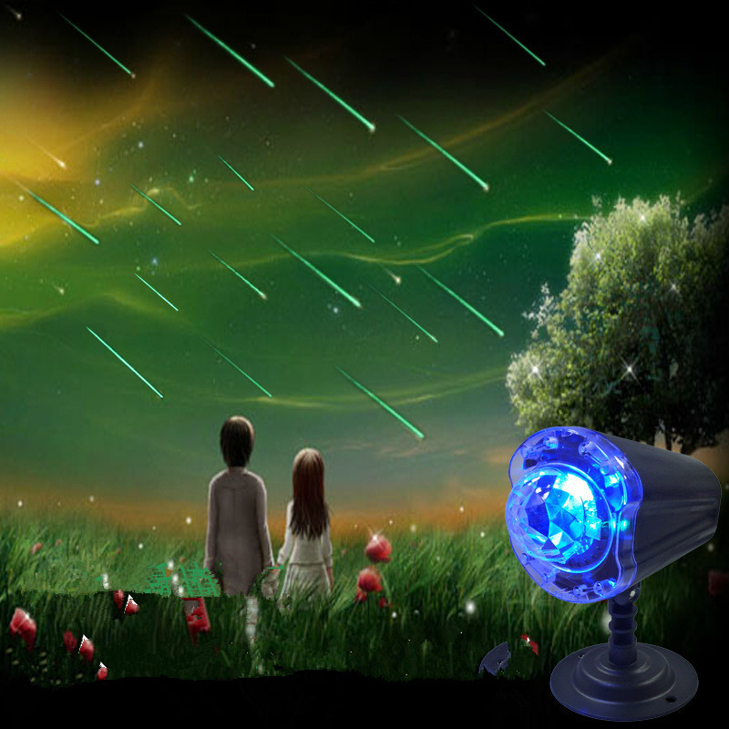 流星雨水纹星空灯投影灯室内外庭院星云led激光投影氛围灯跨境货