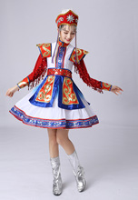 袍蒙古族演出内蒙古表演2019服装蒙古服饰服裙女新款舞蹈少数民族