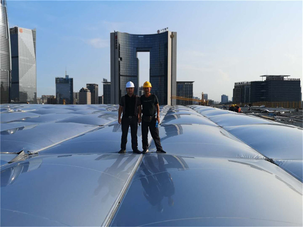 定制会展中心大厅etfe气枕膜结构透明屋面膜材 充气膜结构屋顶