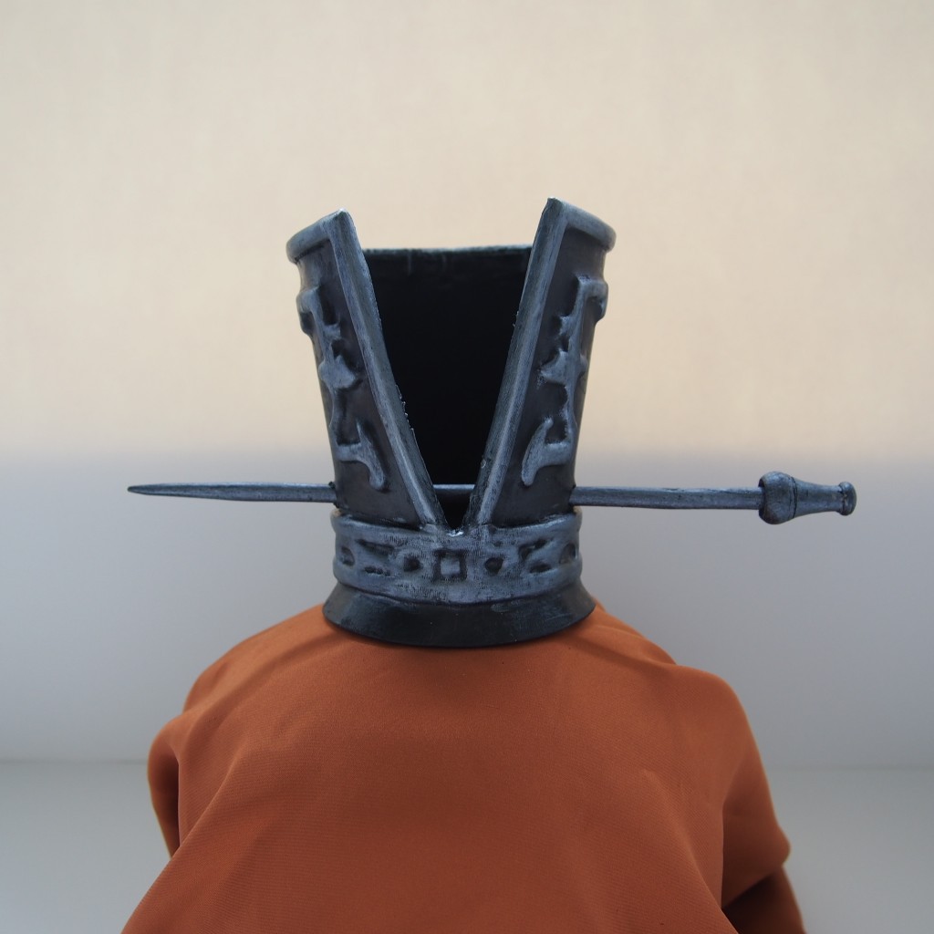 浮雕皮冠束发冠秦汉代束发冠魏晋南北朝束发冠浮雕皮质束发冠