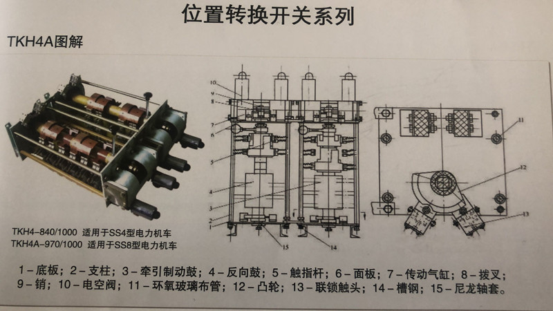 tkh4a位置转换开关系列tkh4a-970/1000 适用于ss8型电力机车