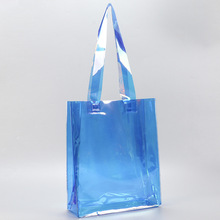 炫彩pvc礼品袋镭射化妆品包装袋镭射袋蓝色塑料定印logo手提袋