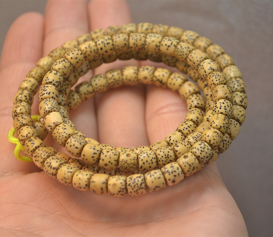 新春工艺6/7mm直切桶珠108颗原生态黄金籽星月菩提念珠 居士佛珠
