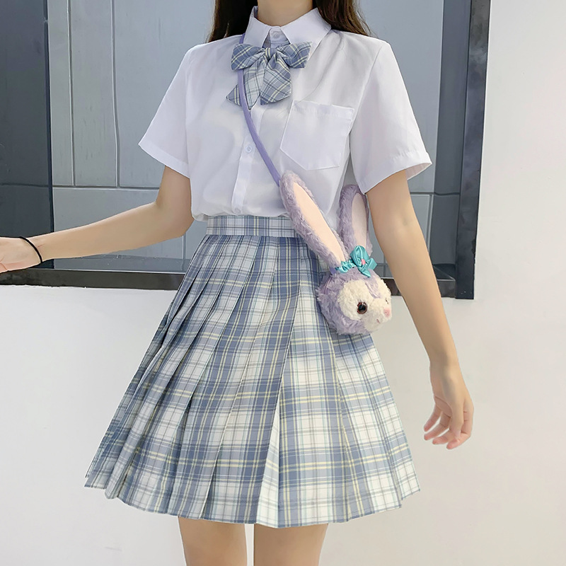 日系学院高腰格子少女心事百褶裙百折裙半身裙jk制服裙合集批发