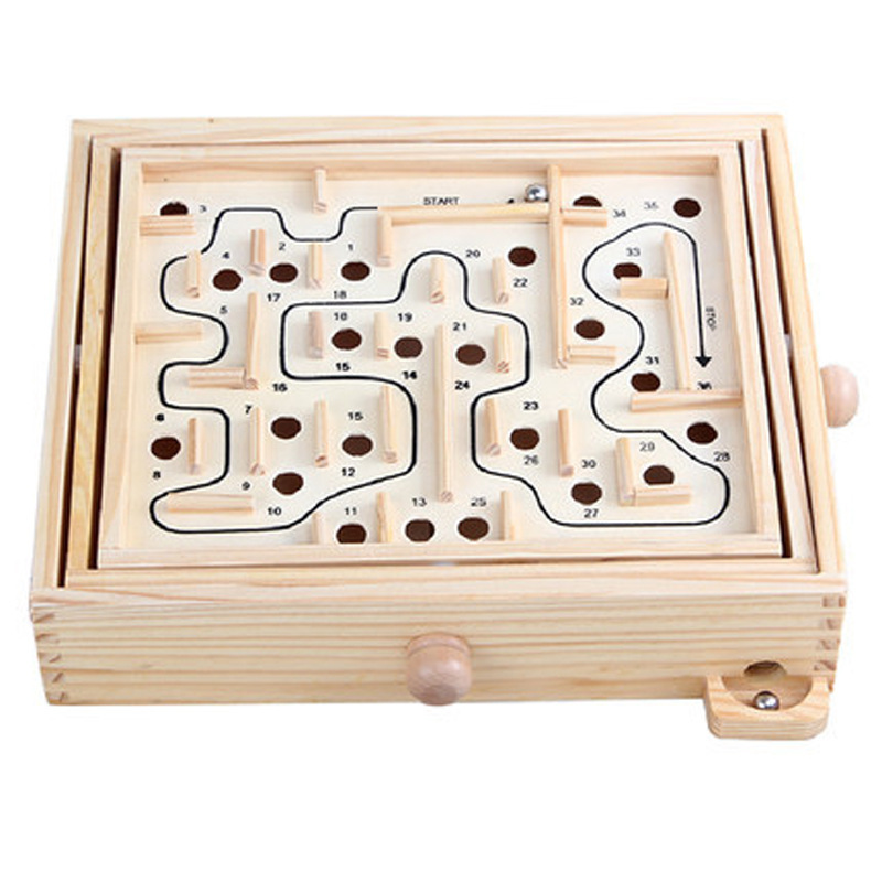 平衡掌上木质滚珠迷宫游戏走珠玩具智力迷宫儿童益智早教玩具批发