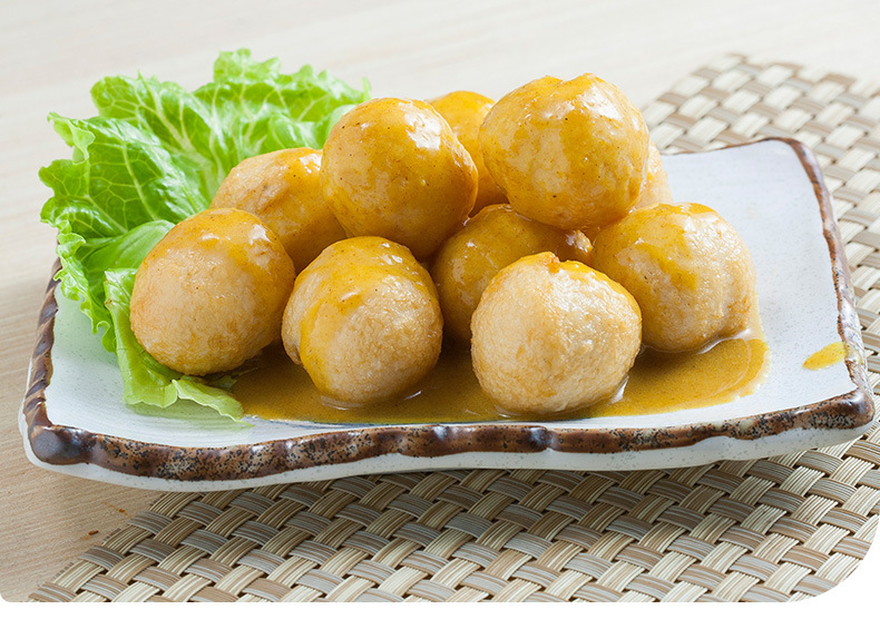 广州酒家日式鱼蛋-秋之枫休闲食品原味/香辣/咖喱90g*24包/件鱼丸