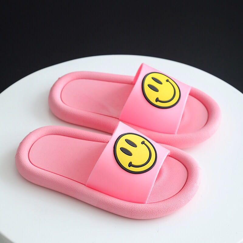 2023 Summer New Korean Style Children's Slippers Home Baby Shoes Smiley Girl's Sandals Cartoon Boy Flip-Flops