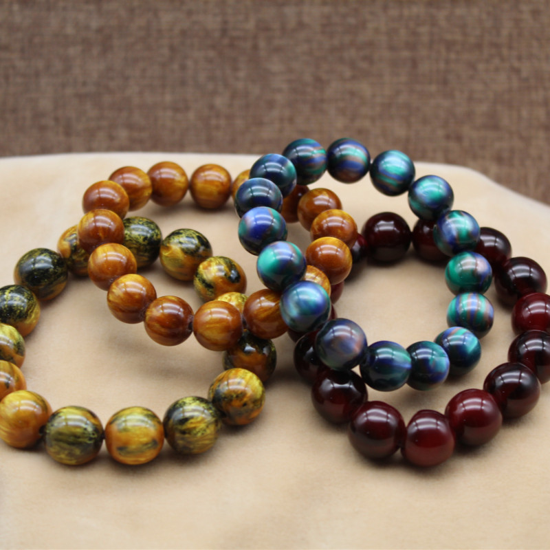 树脂手串精工仿猫眼幻彩隔珠金丝海柳手链江湖地摊热销会营礼品