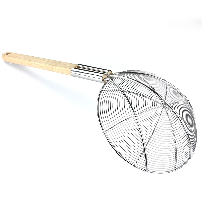 不锈钢长柄大漏勺 大笊篱加厚线漏油炸捞网炸篱 商用大号过滤网