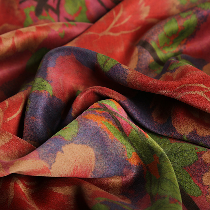 古今丝绸新品43姆米磅真丝重缎莨绸香云纱皮子黄金缎丝绸面料