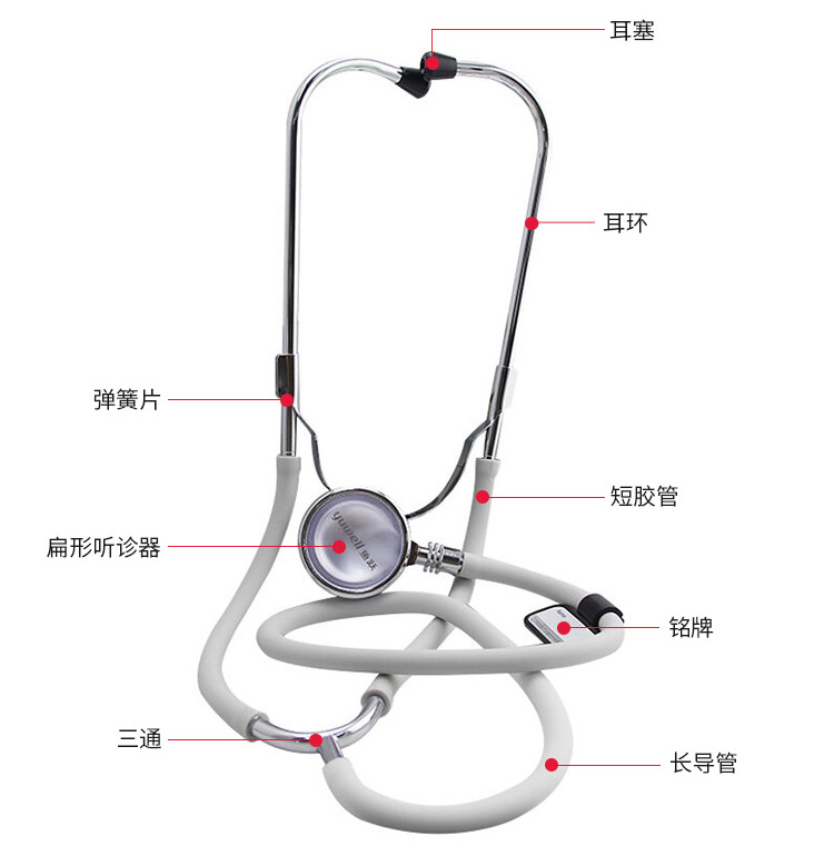 鱼跃听诊器家用 全铜听头单用听诊器