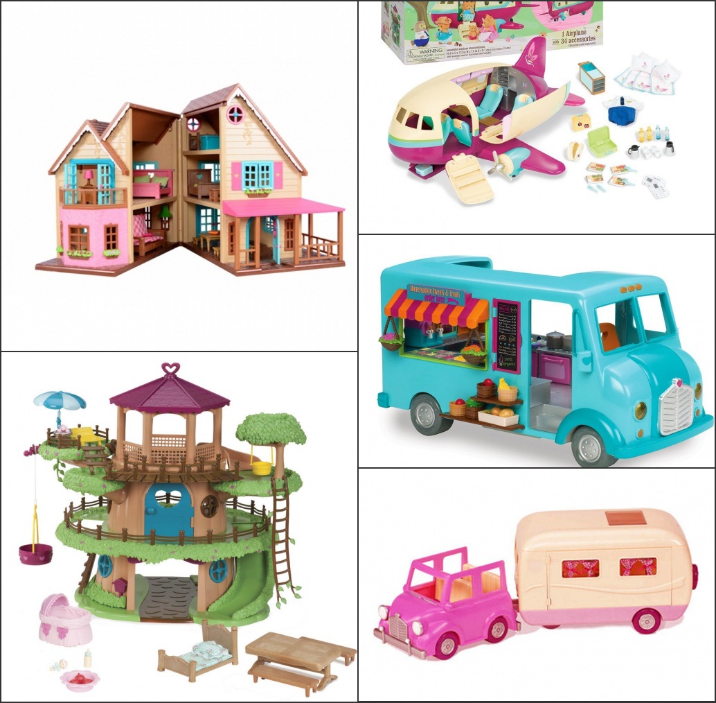 lil woodzeez小树灵露营车餐车树屋山间大屋飞机过家家玩具礼物