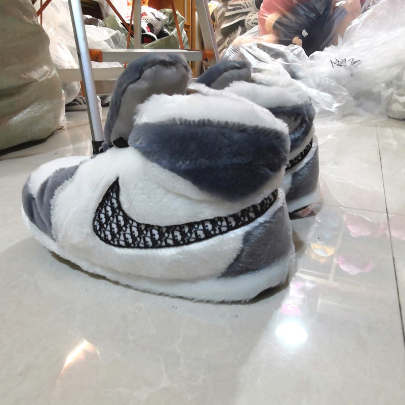 恶搞aj棉拖鞋 网红冬季胖胖椰子棉鞋 防滑加厚毛毛鞋搞怪男女棉鞋