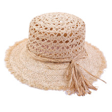 2020跨境货源热销款镂空草绳装饰草帽海边度假休闲遮阳草帽