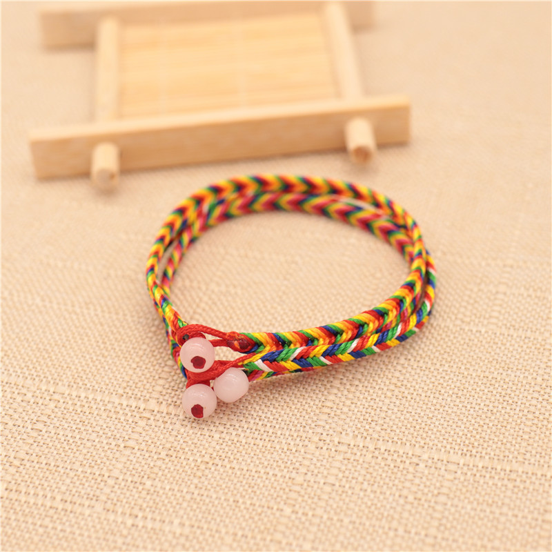 Simple Single Bead Phoenix Tail Colorful Rope Bracelet Dragon Boat Festival Diy Bracelet Woven Hand Strap Live Supply Stall Small Gift