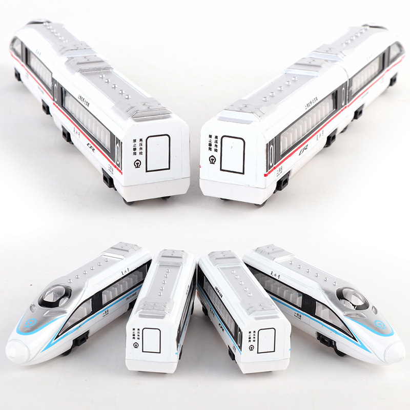 新品合金高铁动车模型和谐号带回力可磁性相连火车头 汽车玩具