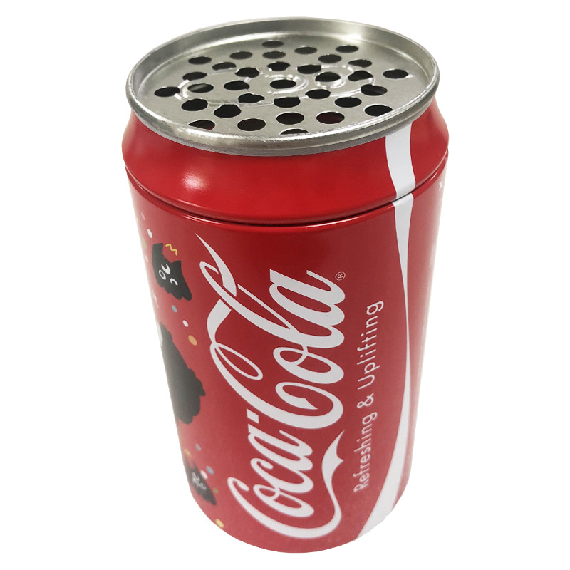 供应圆形可乐罐造型存钱罐 促销礼品马口铁罐 毛巾内裤包装铁罐