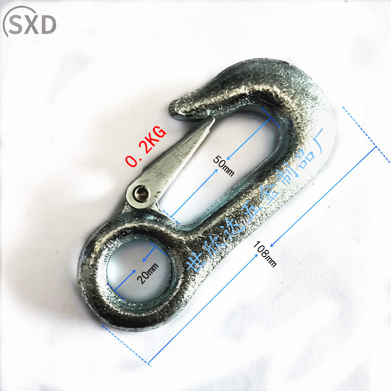 厂家直销 铁镀锌绞车钩 镀锌拖车钩 镀锌拉钩 眼型锻造安全舌片钩