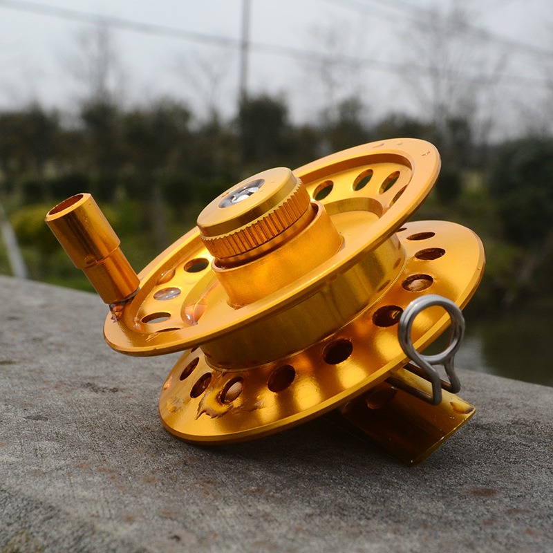 全金属前打轮卧式冰冬钓轮鱼线轮手竿矶竿渔轮车盘轮带泄力飞钓轮