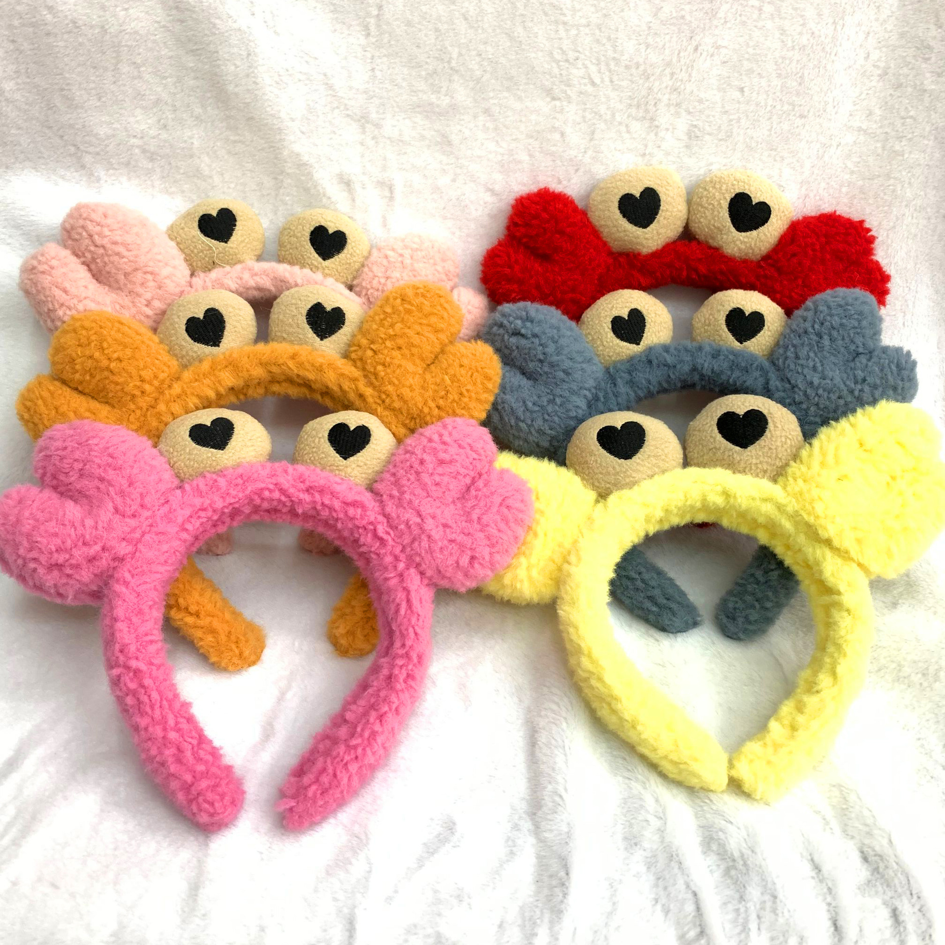 低价促销小螃蟹毛绒发箍洗脸头箍发饰可爱卡通搞怪高炉顶头饰批发