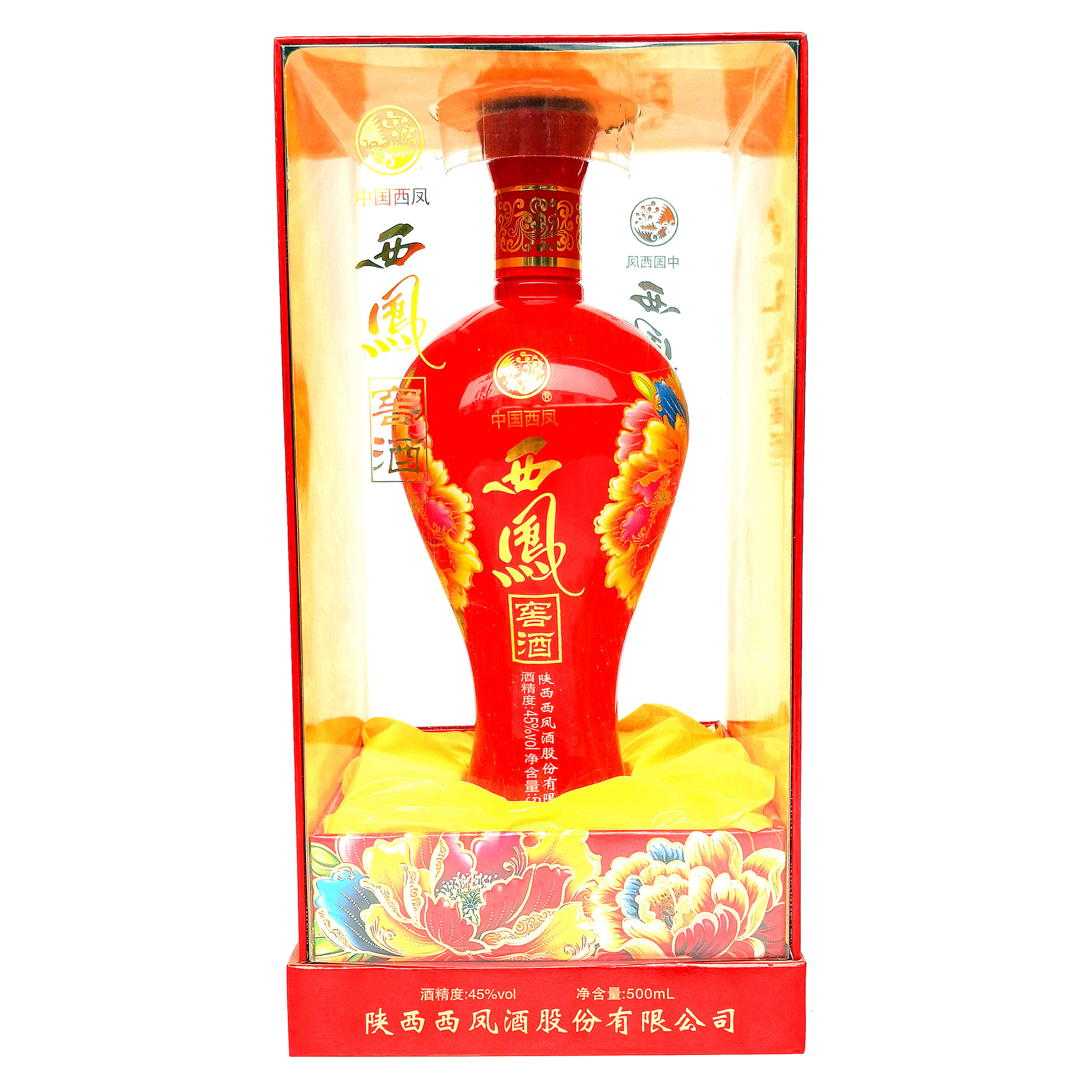 包邮硬盒西凤红瓶窖酒 45度浓香型白酒整箱6瓶装批发 婚宴接待