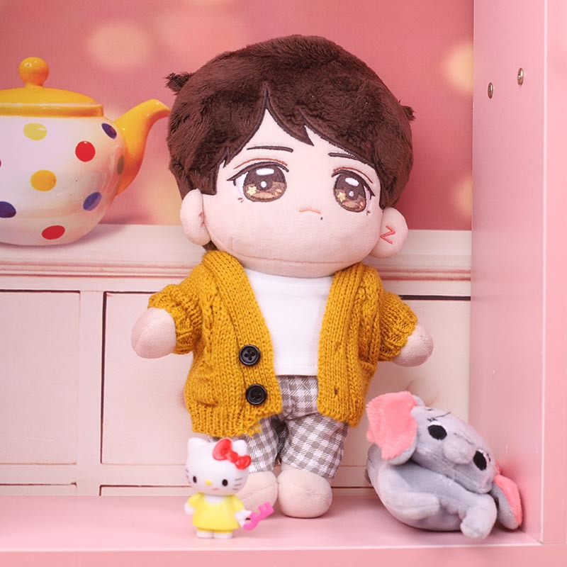 肖战逆行者家居服同款黄色毛衣套装20cm棉花娃娃娃衣公仔娃衣礼物