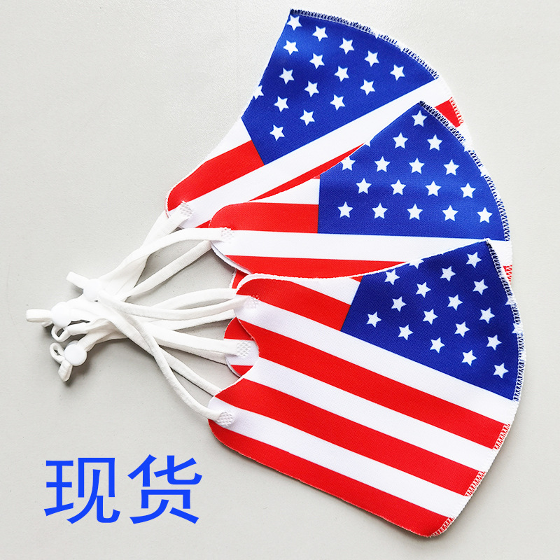 mask现货美国国旗口罩夏天防晒成人口罩立体印花义乌防尘口罩厂家