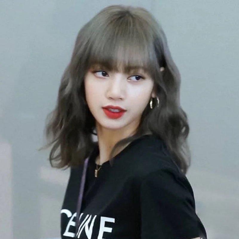 青木亚麻灰假发女长发蛋卷头发型lisa同款锁骨发韩国网红全头