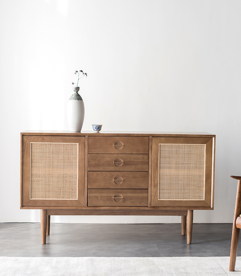 同频者 北欧实木餐边柜日式玄关柜现代简约柜子厨房置物储物柜