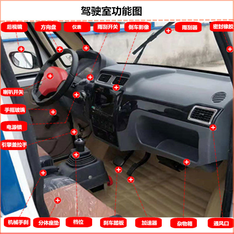 可选配太阳能发电四门八座或十座四轮电动代步车可油电两用电四轮