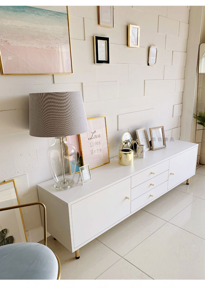 轻奢电视柜极简风格网红款ins风电视柜白色北欧客厅电视机柜现代