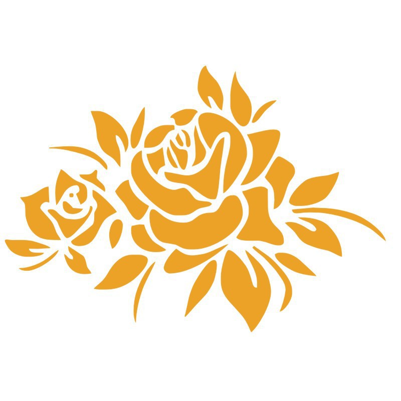 汽车玫瑰花反光贴纸 汽车玫瑰花车贴 汽车划花朵痕贴 rose车身贴