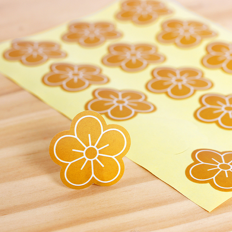 创意迷你小花朵贴纸不干胶 通用礼品盒礼品袋子封口贴手提袋配饰-阿里