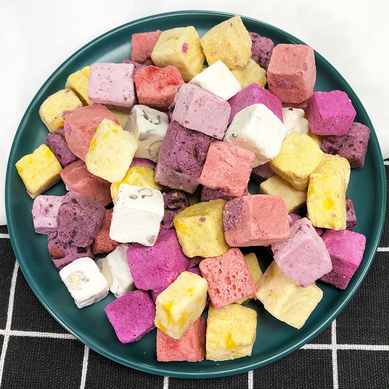 冻干酸奶块批发 水果酸奶脆草莓芒果蓝莓7种口味酸奶粒散装1kg