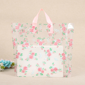 加厚透明服装手提袋印花塑料包装手拎袋购物礼品化妆品袋子批发