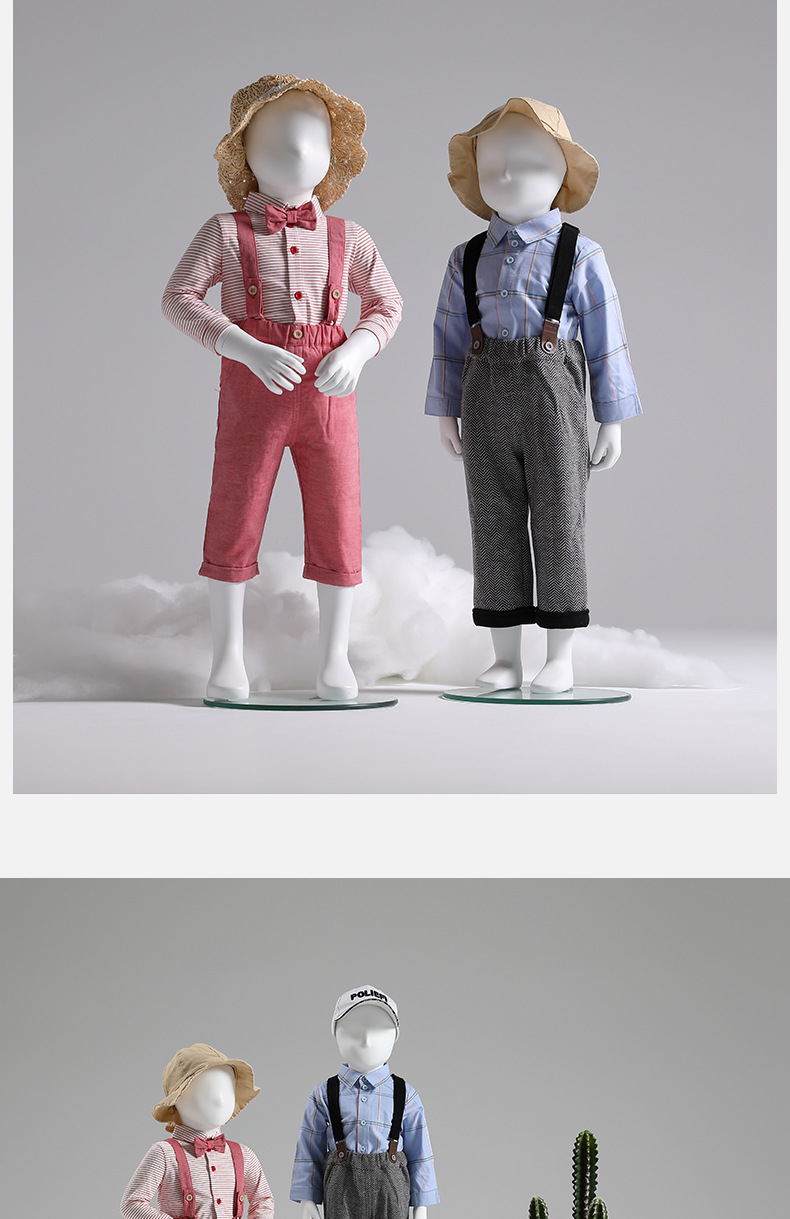 卡莎儿童模特道具全身假人台模特架子童装店男女小孩橱窗展示架