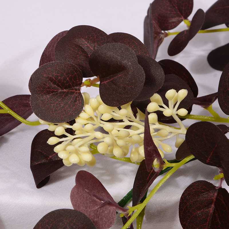 圣诞款松果藤条藤树叶藤仿真藤圣诞叶桉树叶藤派对节日装饰藤条