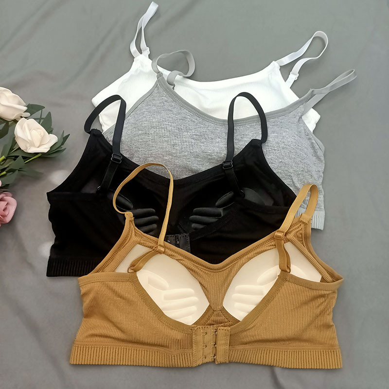 2020爆款螺纹裹胸ins韩版无钢圈聚拢抹胸女学生夏季美背吊带文胸