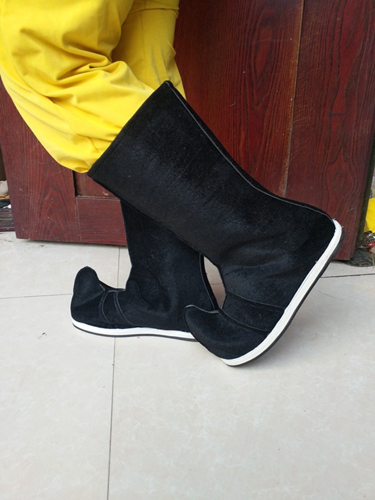 平底古代男子官靴 清朝官靴 古装高帮朝靴老爷靴戏曲戏剧官鞋包邮